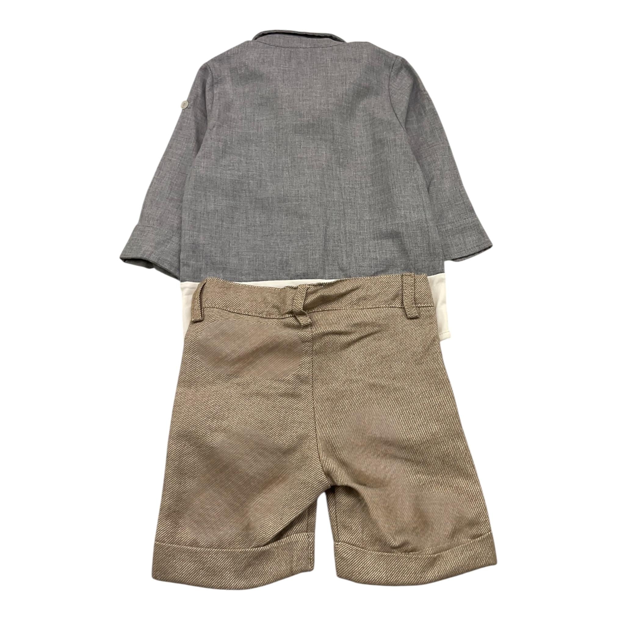 ALETTA completo 3 pezzi giacca-camicia-bermuda Blu per Neonato M220419 BLU ALETTA 