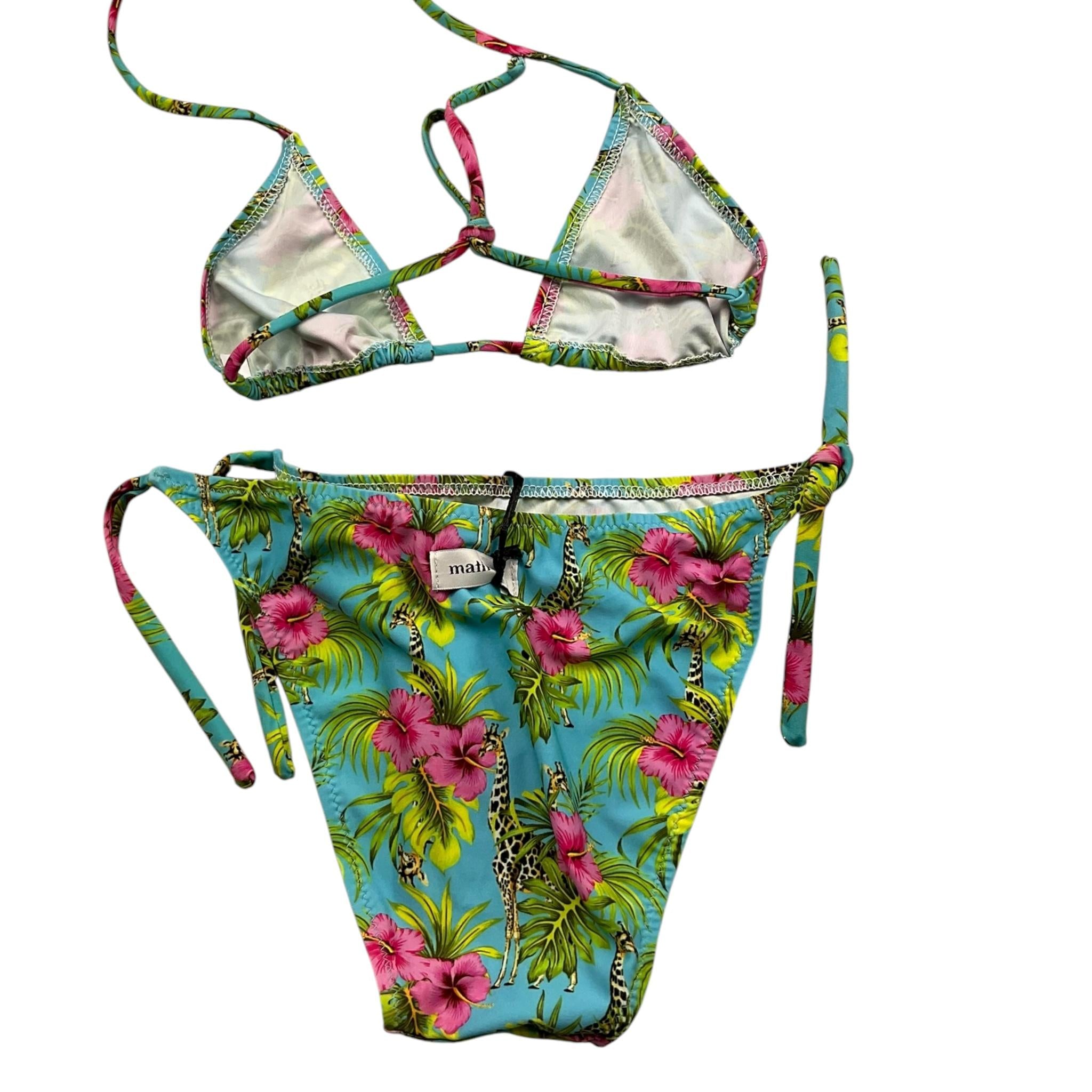 Matinée Costume 2 Pezzi Triangol-Slip Tinta Unita con Fantasia per Bambina CC1041 AZZURRO MATINÉE 