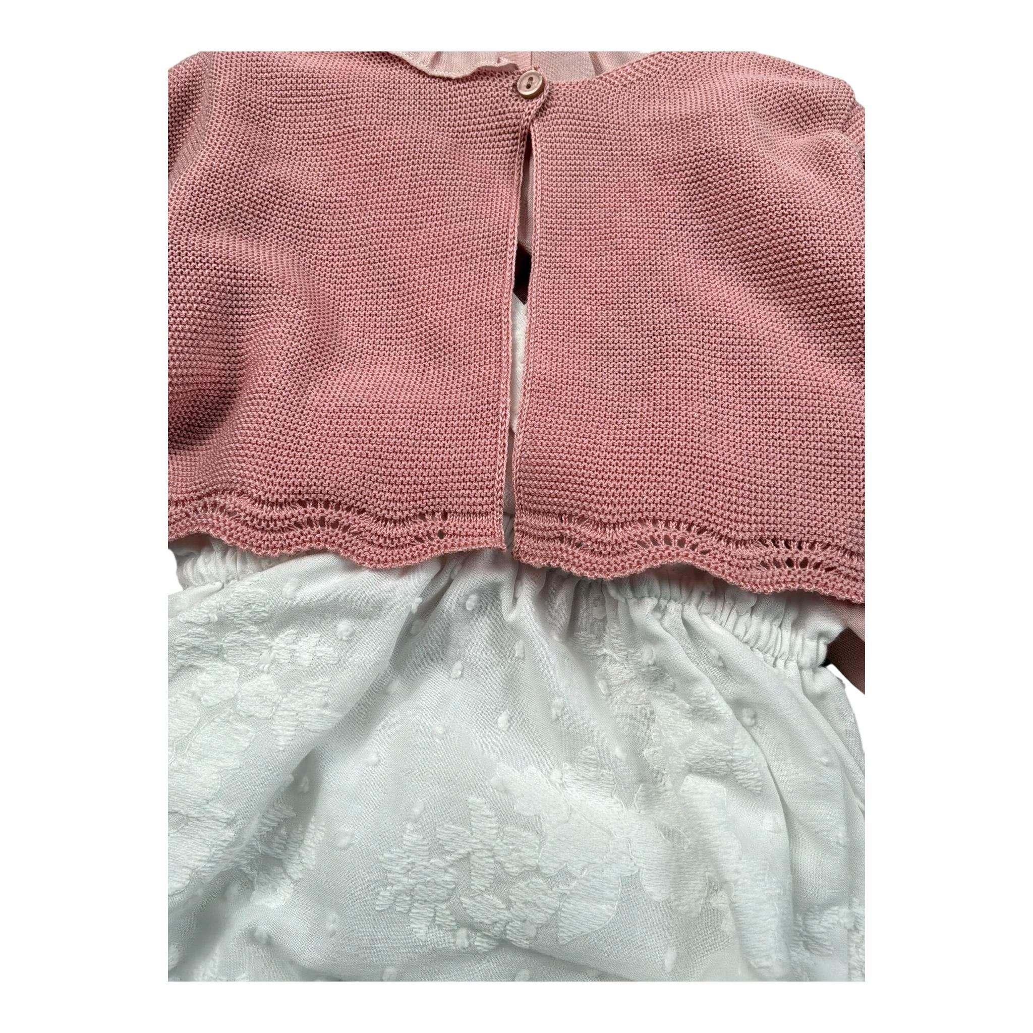 Marlu' Completo 3 Pezzi Camicia-Pagliaccetto-Cardigan per Neonata EP2860 ROSA MARLU' 