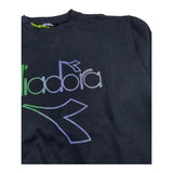 DIADORA felpa chiusa girocollo tinta unita con logo Nero per Bambina F4DIJGSW055 NERO DIADORA 