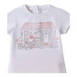 Sarabanda Completo 2 Pezzi T-Shirt-Short  per Neonata 0B351 BIANCO/SALMONE SARABANDA 