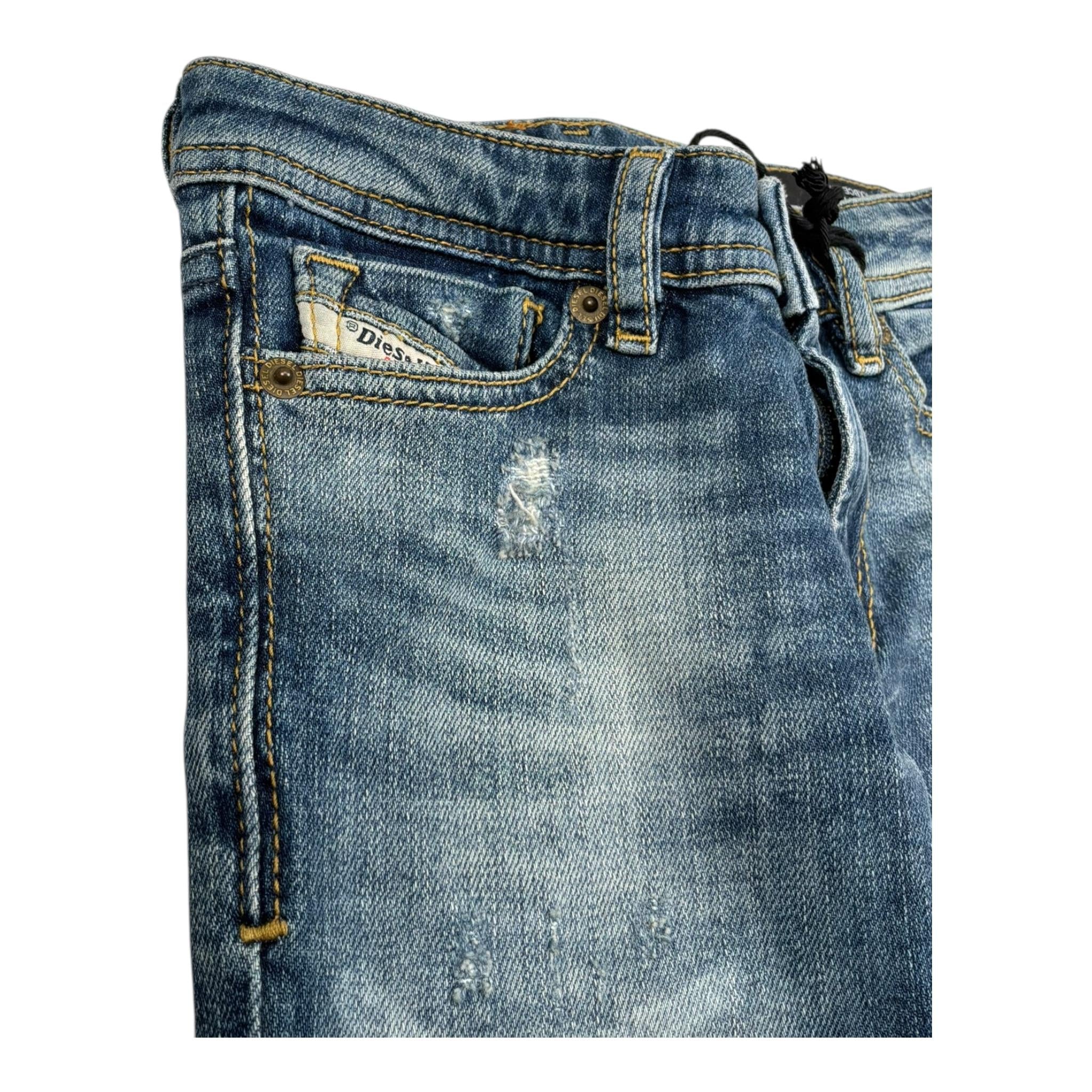 Diesel Jeans Tinta Unita con Girovita Regolabile per Bambino 00J3RJ AZZURRO DIESEL 