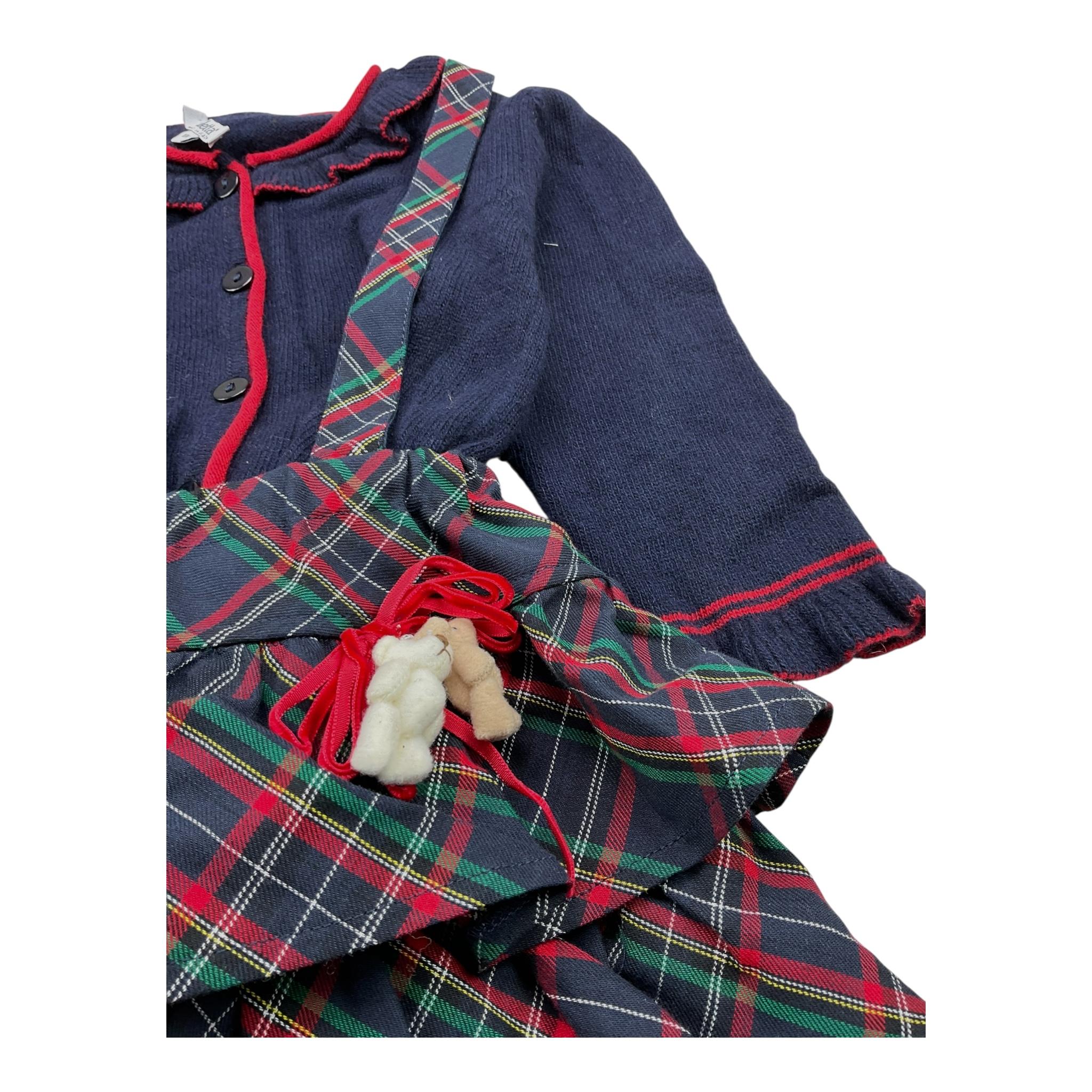 ALETTA completo 2 pezzi maglia-salopette Blu per Neonata RS210094 BLU ALETTA 