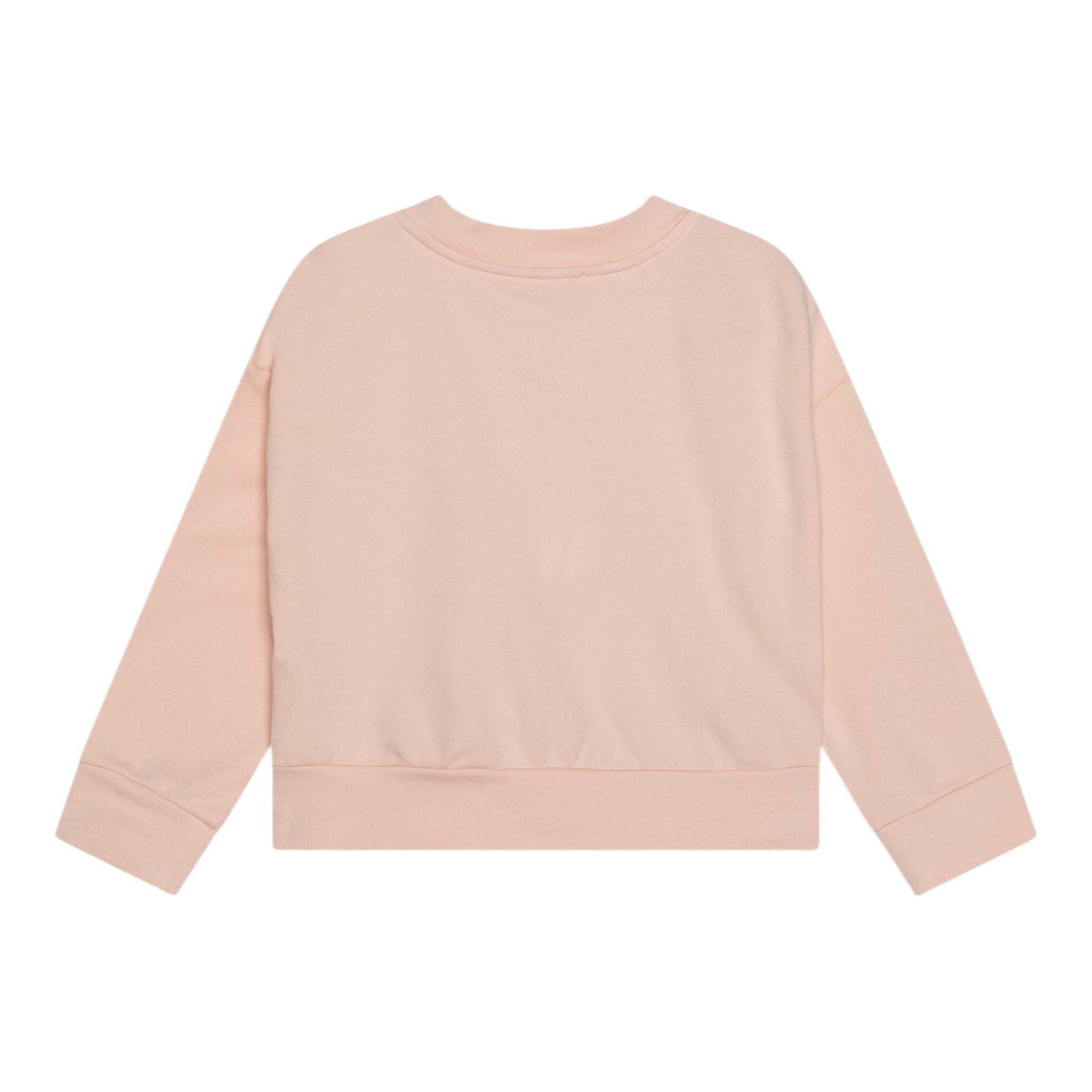 IL GUFO felpa chiusa girocollo tinta unita con stampa in contrasto Rosa per Bambina A24MF291M0100 ROSA IL GUFO 