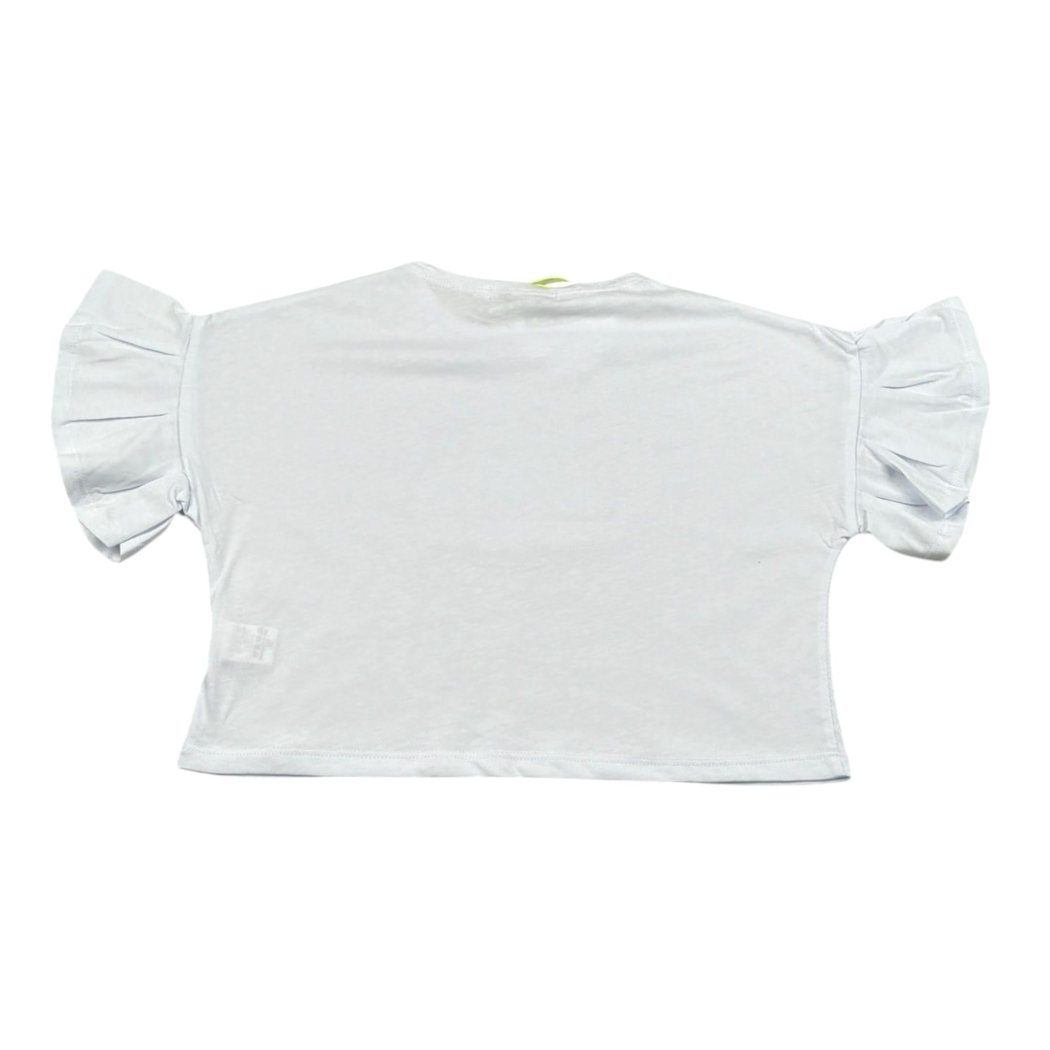 Mousse T-Shirt Girocollo Tinta Unita con Stampa per Neonata UNILEOON BIANCO MOUSSE 