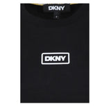 Dkny T-Shirt Girocollo Tinta Unita con Stampa per Bambino D62300 NERO DKNY 