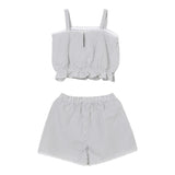 Il Gufo Completo 2 Pezzi Top-Short Fantasia A Righe per Bambina P25DP546C10800 BIANCO/GRIGIO IL GUFO 