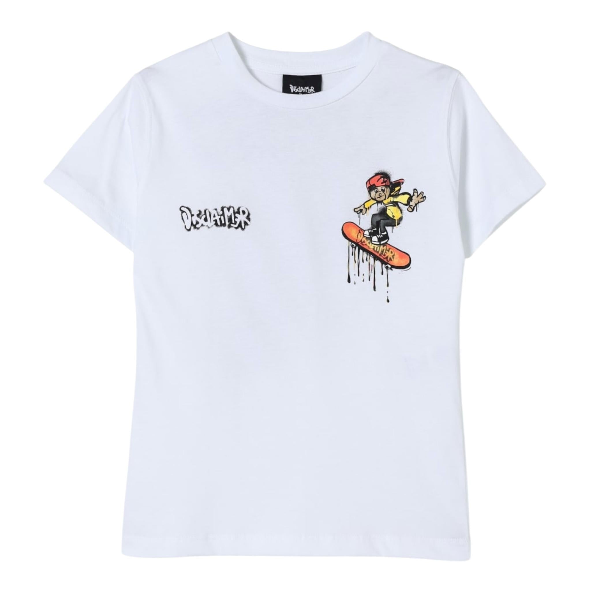 Disclaimer T-Shirt Girocollo Tinta Unita con Stampa per Bambino 25EDK58410 BIANCO DISCLAIMER 