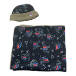 K-WAY set 2pz coperta-cappello tinta unita con stampa Blu per Neonato K3147ZW BLU K-WAY 