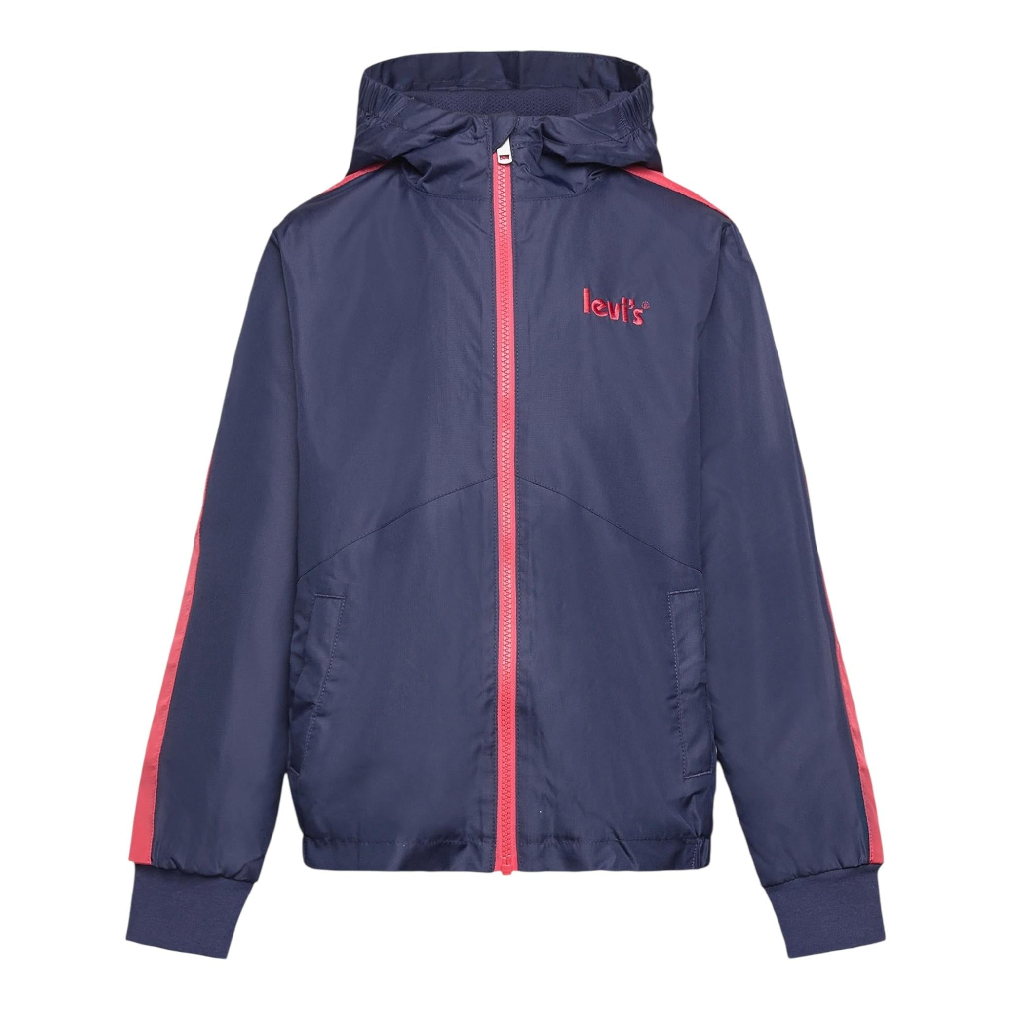 Levi'S Giubbino Tinta Unita con Zip E Cappuccio per Bambino 8EH380 BLU LEVI'S 