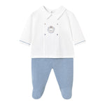 Mayoral Completo 2 Pezzi Shirt-Ghettina Bicolore per Neonato 1558 BIANCO/BLU MAYORAL 