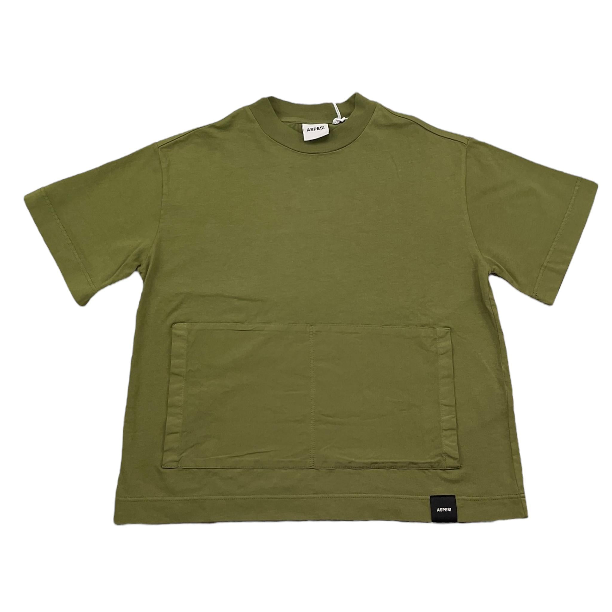 Aspesi T-Shirt Girocollo Tinta Unita  per Bambino S25038TSM7038 VERDE ASPESI 
