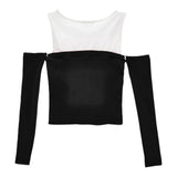 MONNALISA shirt bicolore a costine Bianco/nero per Bambina 41D606 BIANCO/NERO MONNALISA 
