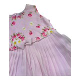 Monnalisa Abito Giromanica Tinta Unita con Applicazioni per Bambina 315918 ROSA MONNALISA 