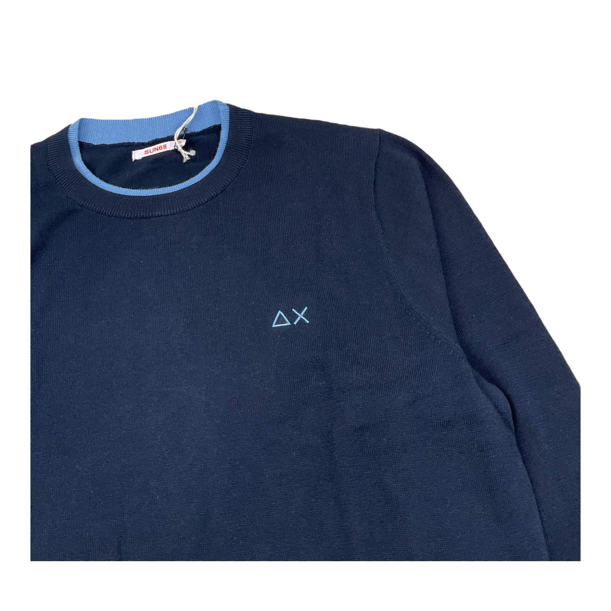 Sun68 Maglia Girocollo Tinta Unita per Bambino K35309S37 BLU SUN68 