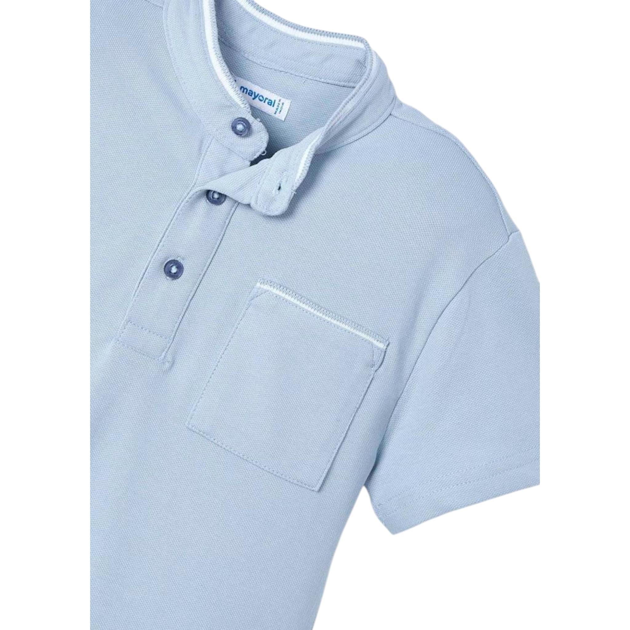 Mayoral Polo Mezza Manica con Taschino per Bambino 3102 AZZURRO MAYORAL 