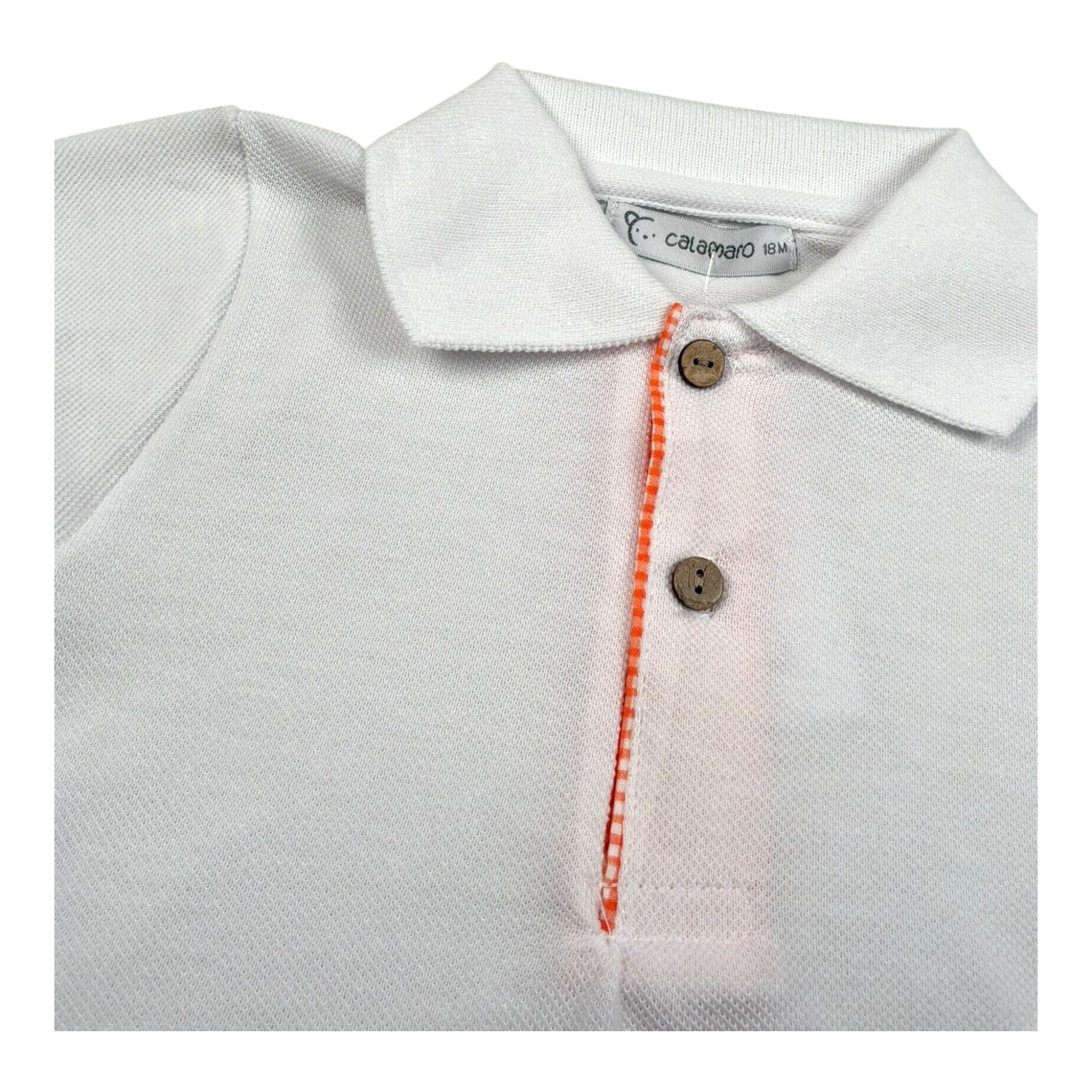 Calamaro Completo 2 Pezzi Polo-Bermuda Bicolore per Bambino 11133J BIANCO/ARANCIONE CALAMARO 