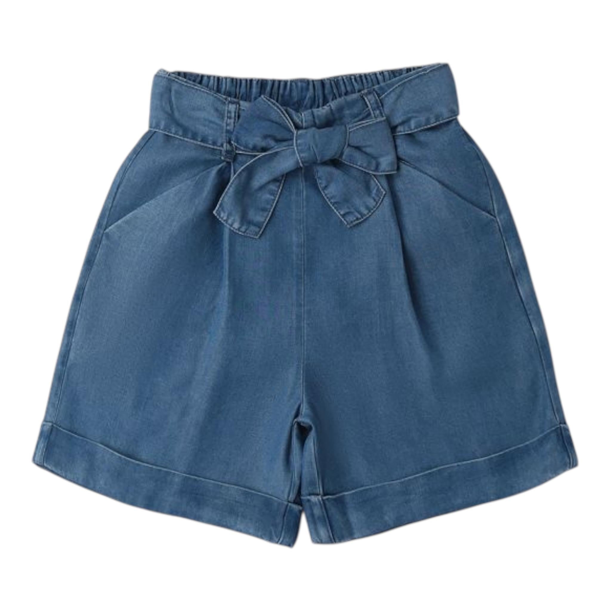 I Do Short Tinta Unita In Denim per Bambina 4B852 BLU I DO 