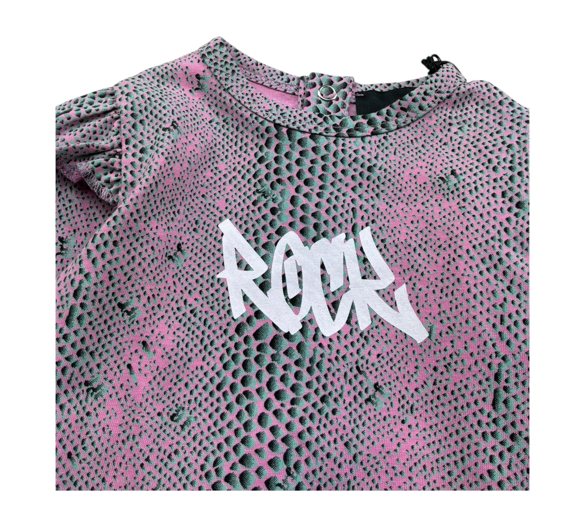 John Richmond Body Manica Lunga Fantasia Pitonata per Neonata RIP26052BD ROSA JOHN RICHMOND 