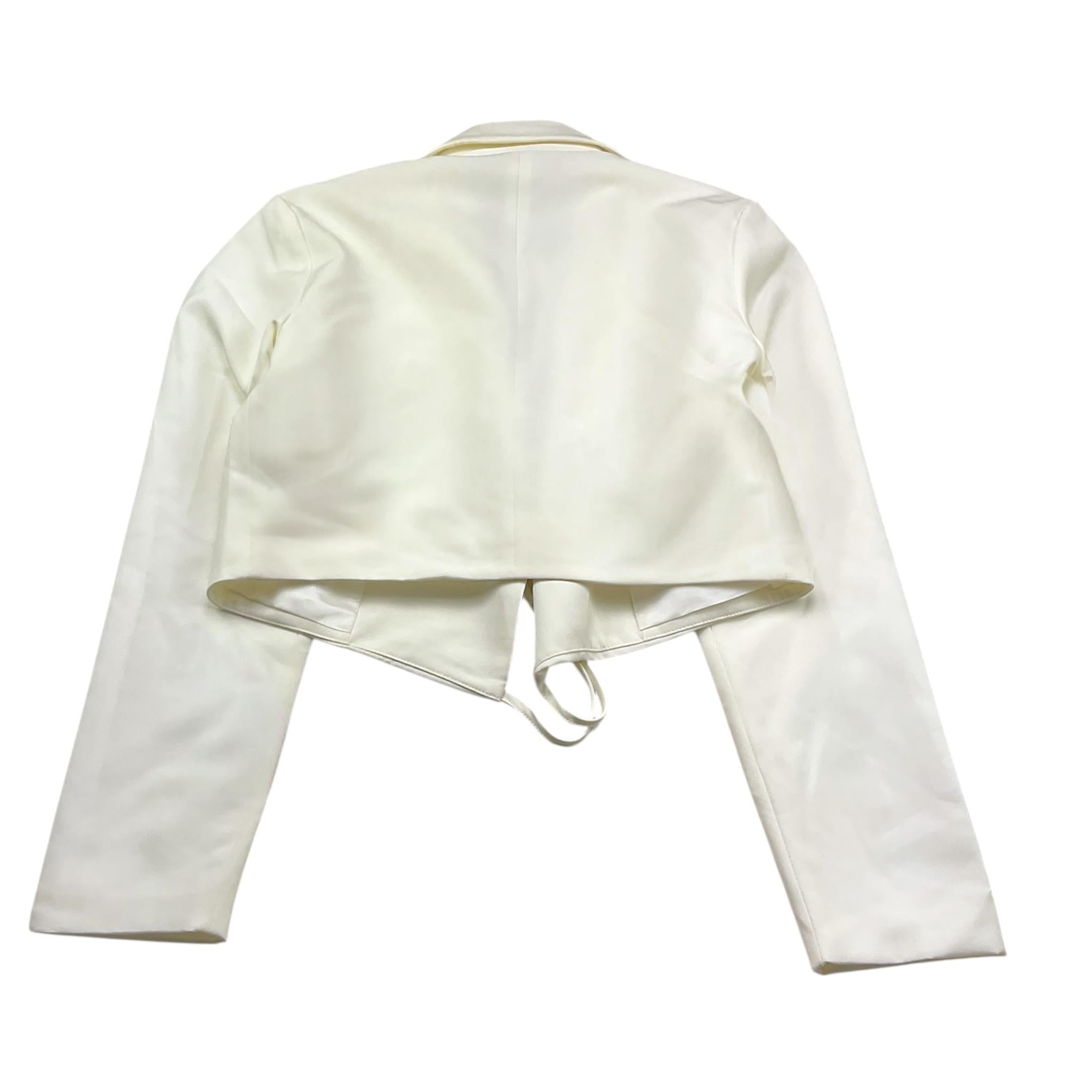 Met Giacca Modello Crop Tinta Unita per Bambina ME299 BIANCO MET 