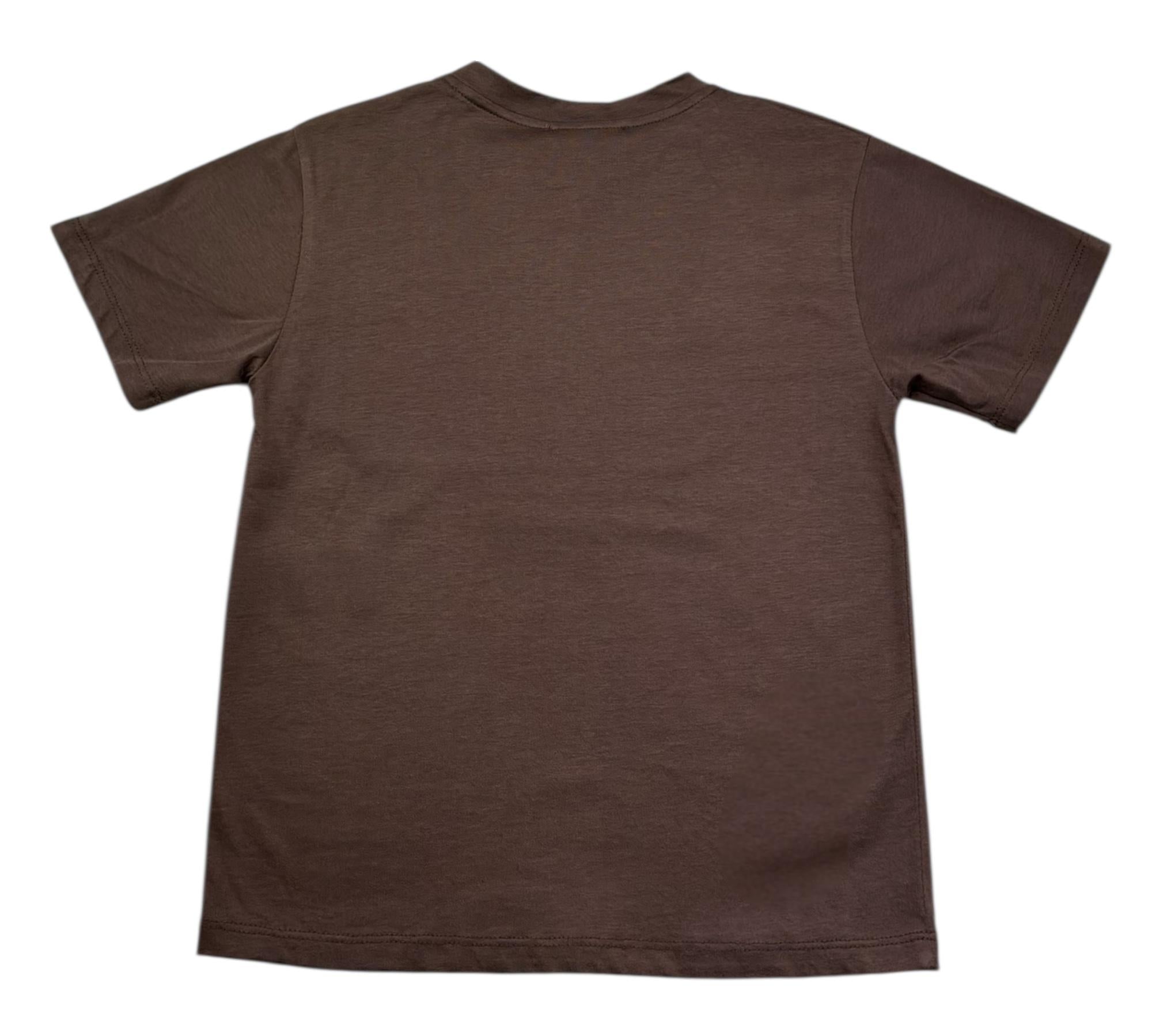 Paolo Pecora T-Shirt Girocollo Tinta Unita per Bambino PP4222 MARRONE PAOLO PECORA 