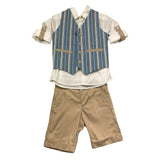 Mai'S Kids Completo 4 Pezzi Camicia-Gilet-Pantalone-Papillon per Bambino RAYAN AZZURRO MAI'S KIDS 
