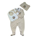 Moschino Set Tutina -Bavetta-Cappello per Neonato MUY091 BEIGE MOSCHINO 