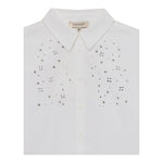 Twinset Camicia Tinta Unita con Brillantini per Bambina 251GJ2QM0 BIANCO TWINSET 