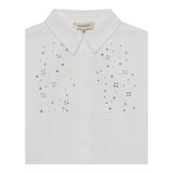 Twinset Camicia Tinta Unita con Brillantini per Bambina 251GJ2QM0 BIANCO TWINSET 