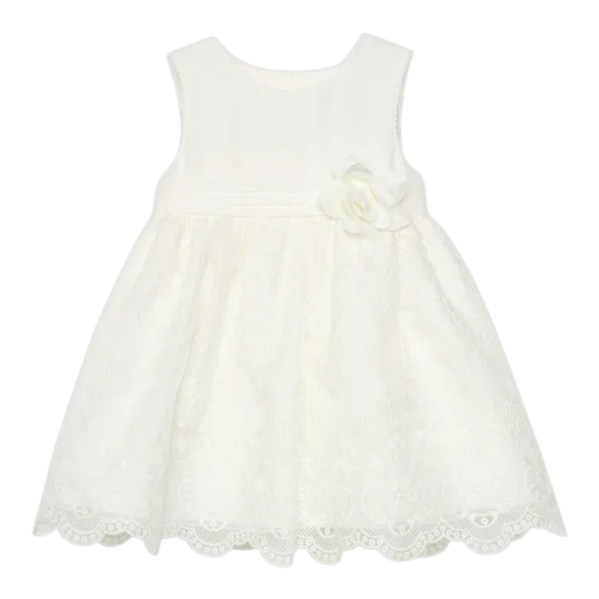 Abel & Lula Abito Cerimonia Tinta Unita con Ricami per Neonata 5013 BIANCO ABEL & LULA 