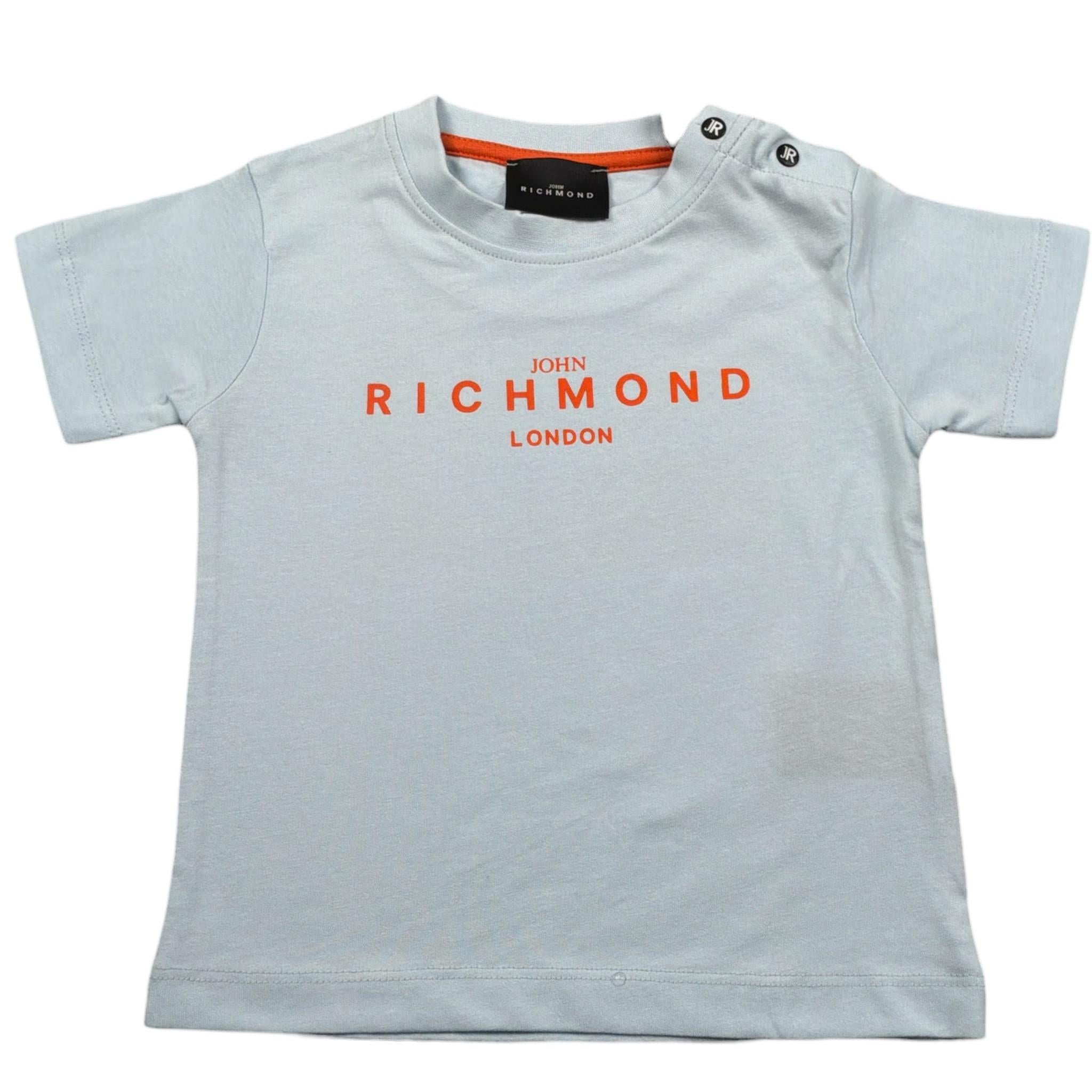 John Richmond T-Shirt Girocollo tinta unita con Stampa Azzurro per Neonato RIP25014TSXXXX AZZURRO JOHN RICHMOND 