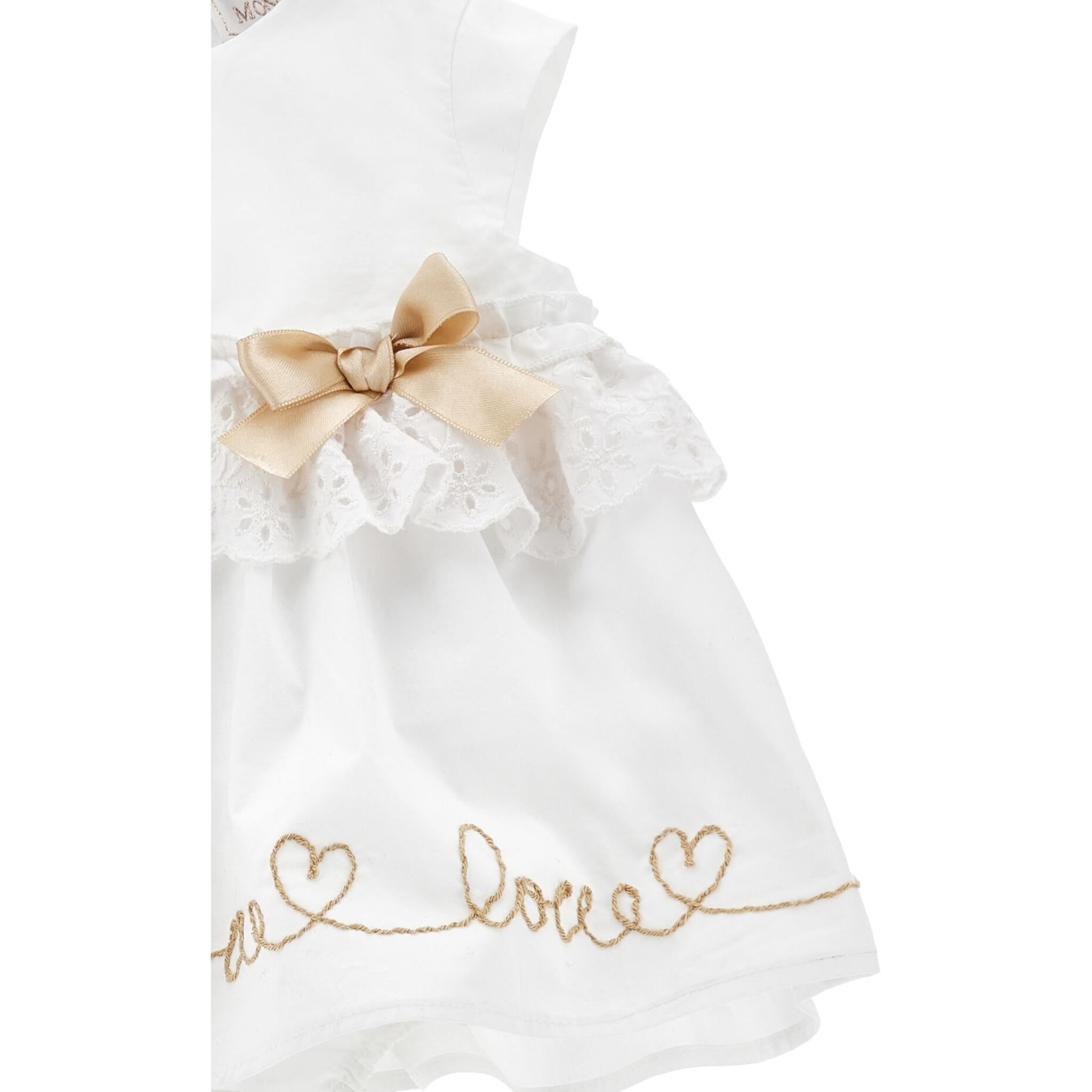 Monnalisa Pagliaccetto Tinta Unita con Stampa per Neonata 35E208 BIANCO MONNALISA 