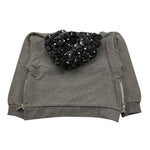 M+E' felpa con zip e cappuccio tinta unita con paillettes Grigio per Neonata UE1551N GRIGIO M+E' 