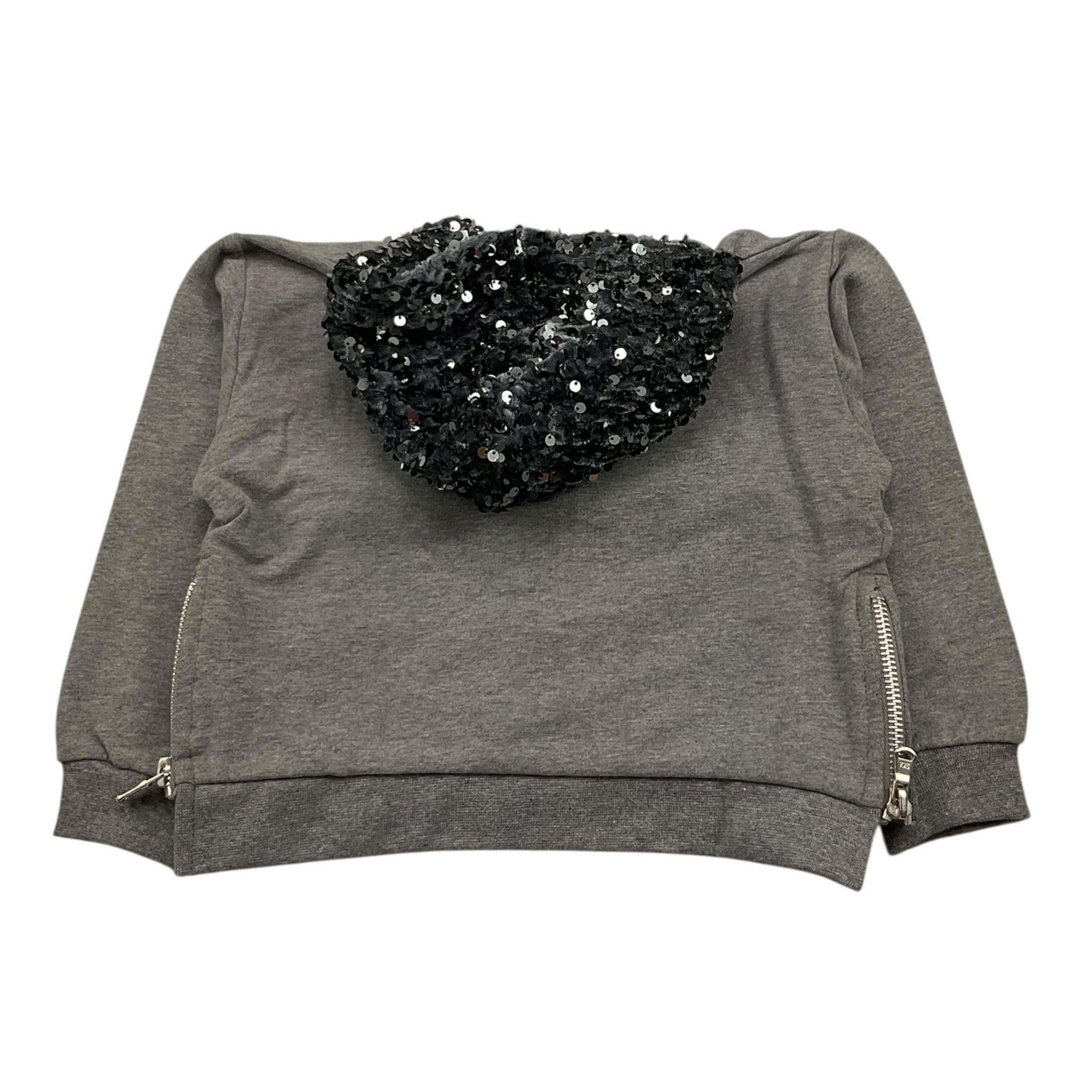 M+E' felpa con zip e cappuccio tinta unita con paillettes Grigio per Neonata UE1551N GRIGIO M+E' 