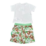Mini Banda Completo 2 Pezzi T-Shirt-Bermuda per Neonato 3B639 BIANCO MINI BANDA 