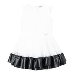 Twinset Abito Giromanica Tinta Unita con Tulle per Bambina 221GJ2QAA BIANCO TWINSET 
