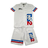 Dropseason2 Completo 2 Pezzi Camicia-Bermuda Tinta Unita per Bambino SS25K058 BIANCO DROPSEASON2 