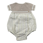 Paz Rodriguez Pagliaccetto Mezza Manica Bicolore per Neonato 00542375 BEIGE PAZ RODRIGUEZ 