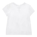 Monnalisa T-Shirt Girocollo Tinta Unita con Brillantini per Neonata 39E610 BIANCO MONNALISA 