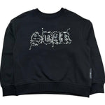 John Richmond Felpa Chiusa Girocollo Tinta Unita con Strass per Bambina RGP26204FE NERO JOHN RICHMOND 