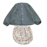 CALAMARO completo 2pz bicolore maglia-coulotte Azzurro per Neonato 11021X AZZURRO CALAMARO 