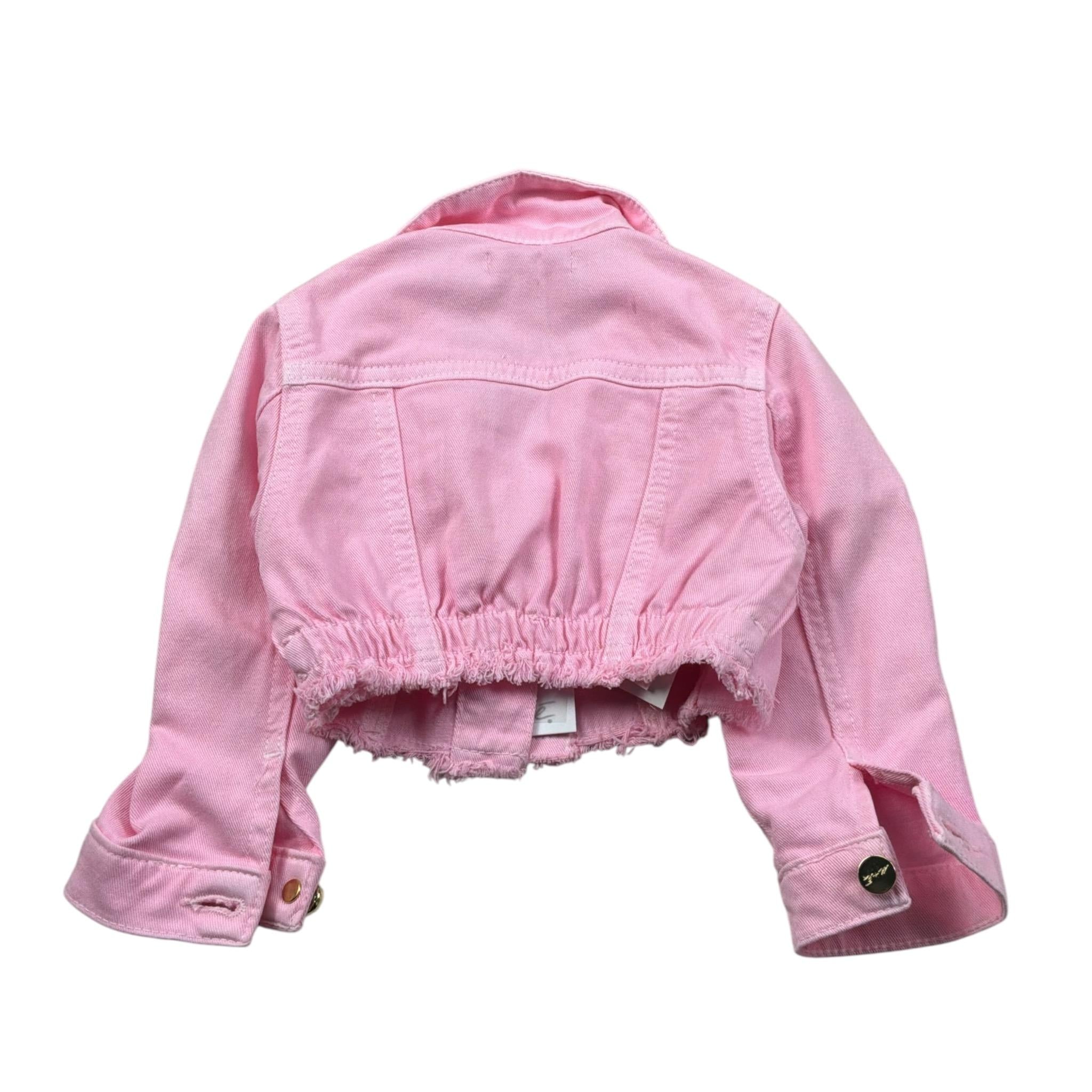 M+E' Giubbino In Denim tinta unita Rosa per Bambina UE1695 ROSA M+E' 