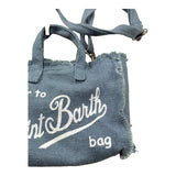 Saint Barth Mini Borsa In Denim Tinta Unita per Bambina PHONE AZZURRO SAINT BARTH 
