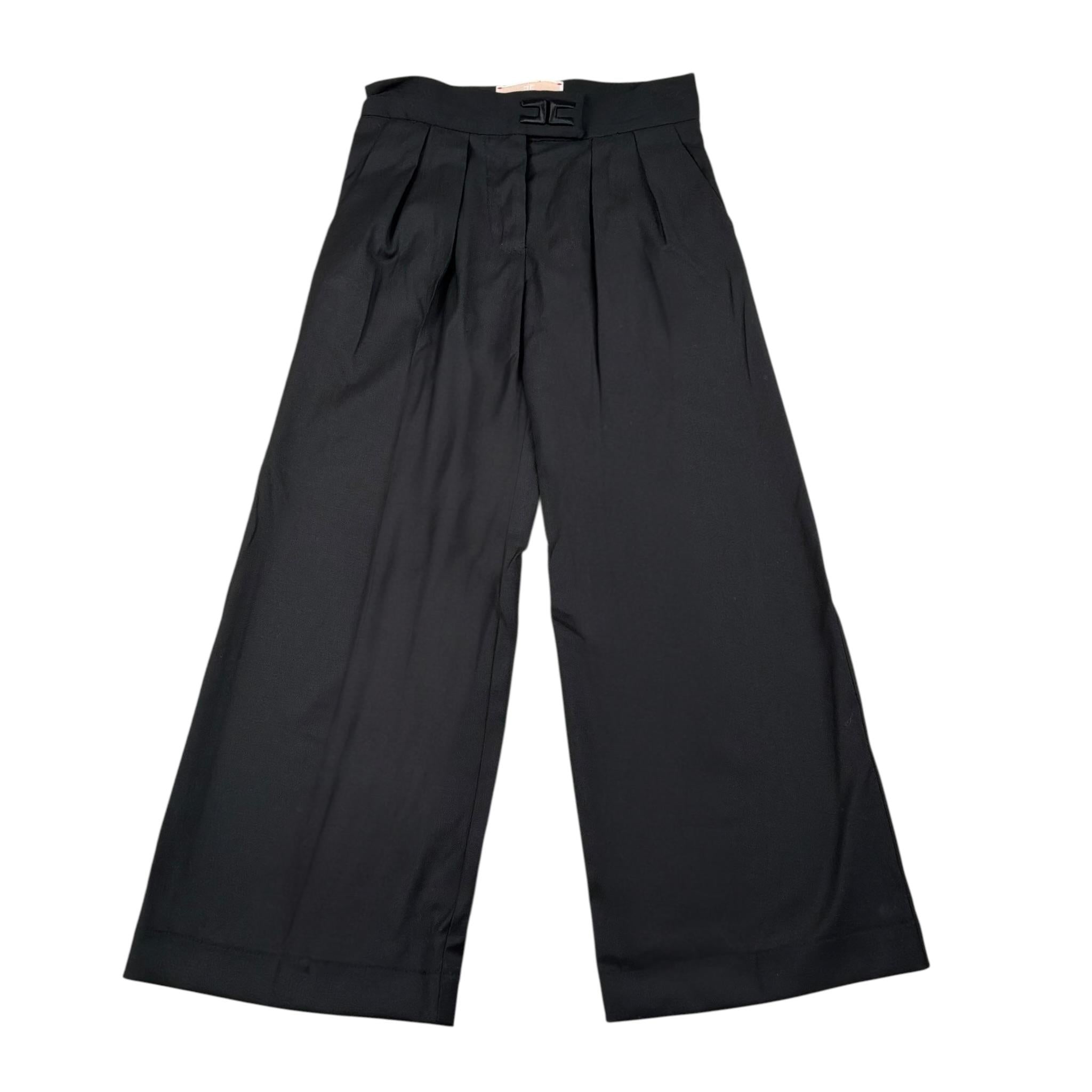 Elisabetta Franchi Pantalone Tinta Unita Modello Palazzo per Bambina EFPA228 NERO ELISABETTA FRANCHI 