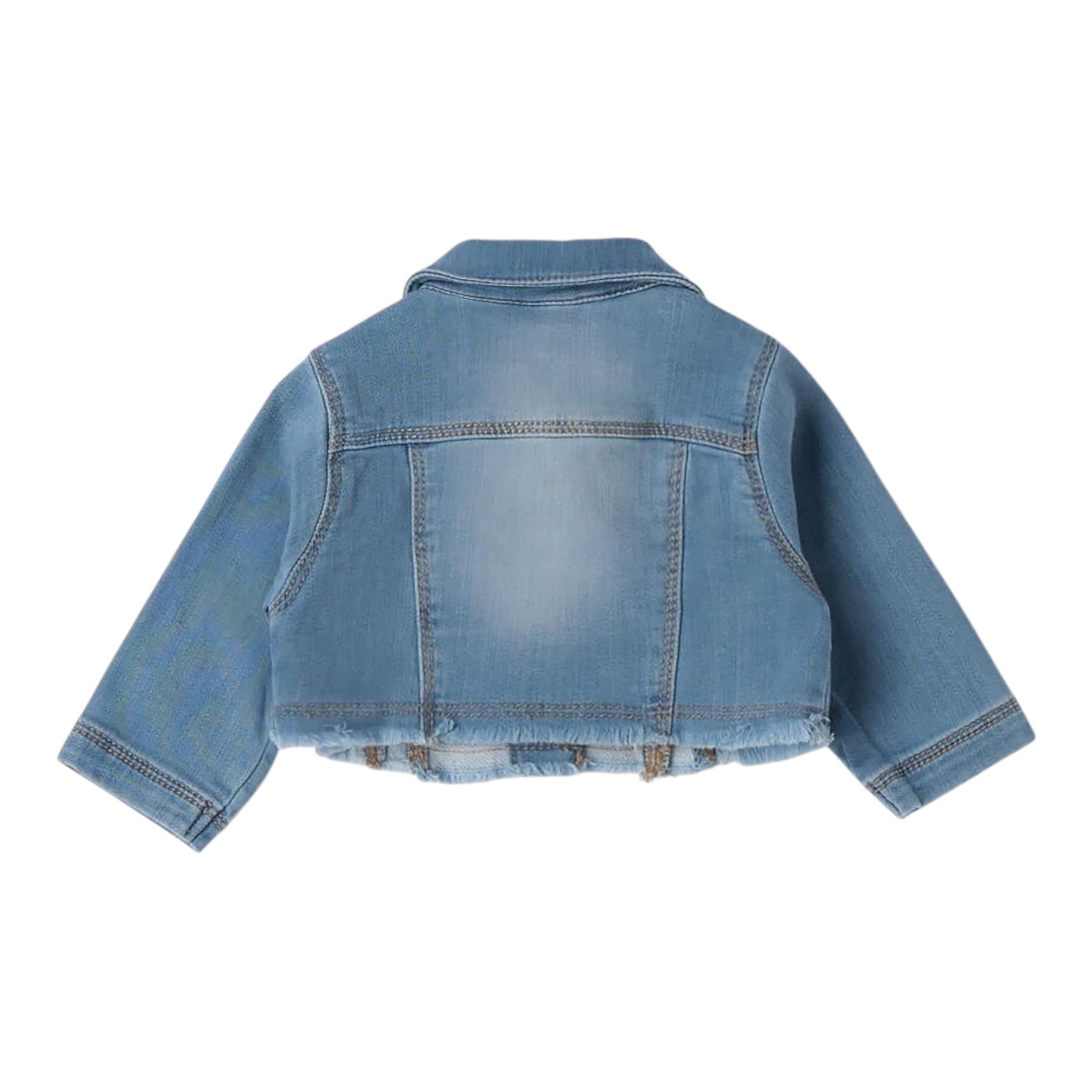 Minibanda Giubbino In Denim Tinta Unita per Neonata 36729 AZZURRO MINIBANDA 