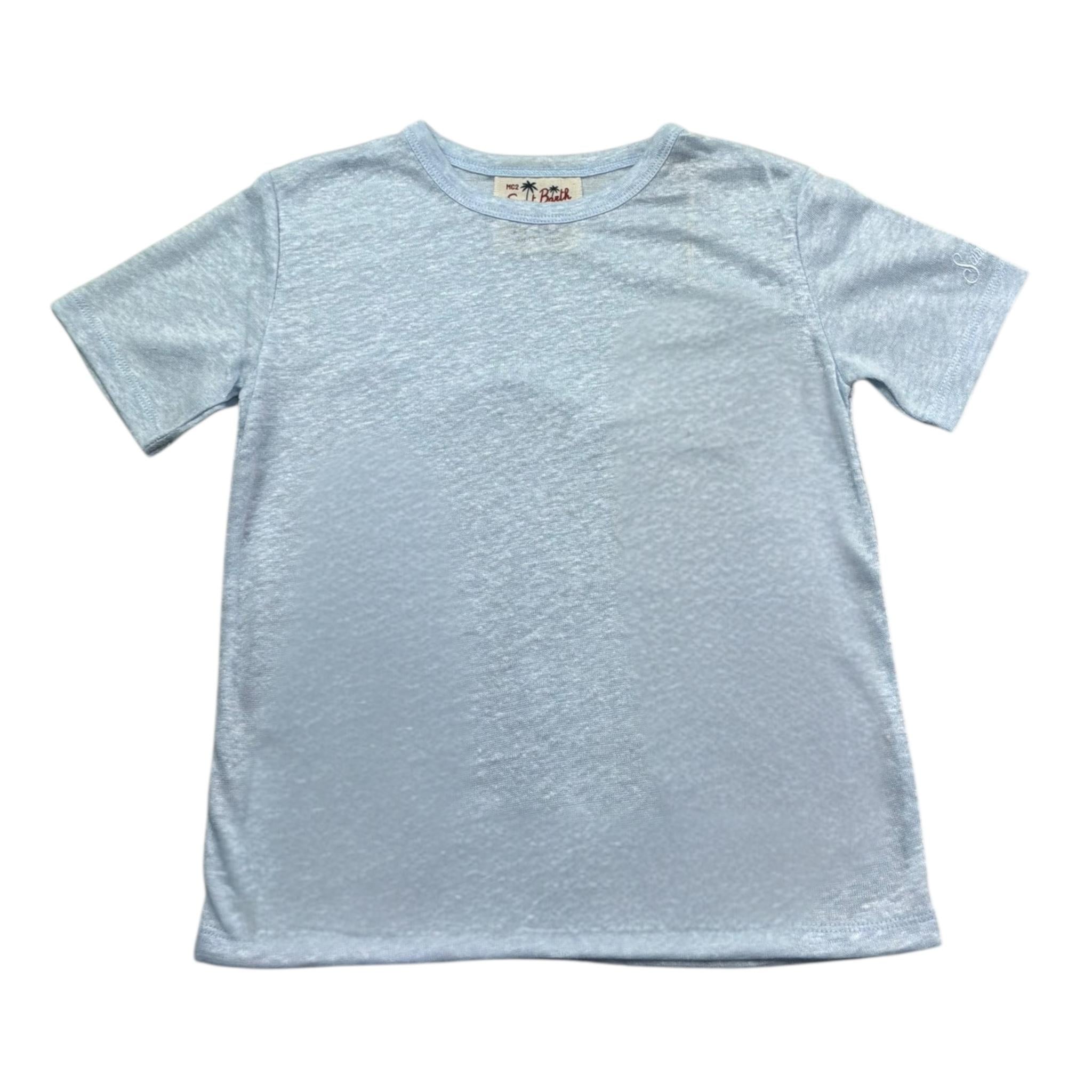 Saint Barth T-Shirt Girocollo Tinta Unita  per Bambino 00555LL AZZURRO SAINT BARTH 