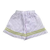 Ilfarobimbi Short Bicolore con Fantasia A Righe per Bambina IFB50374 BIANCO/LILLA ILFAROBIMBI 