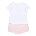 Karl Lagerfeld Completo 2 Pezzi T-Shirt-Short Bicolore Bianco/Rosa per Neonata Z30513 BIANCO/ROSA KARL LAGERFELD 