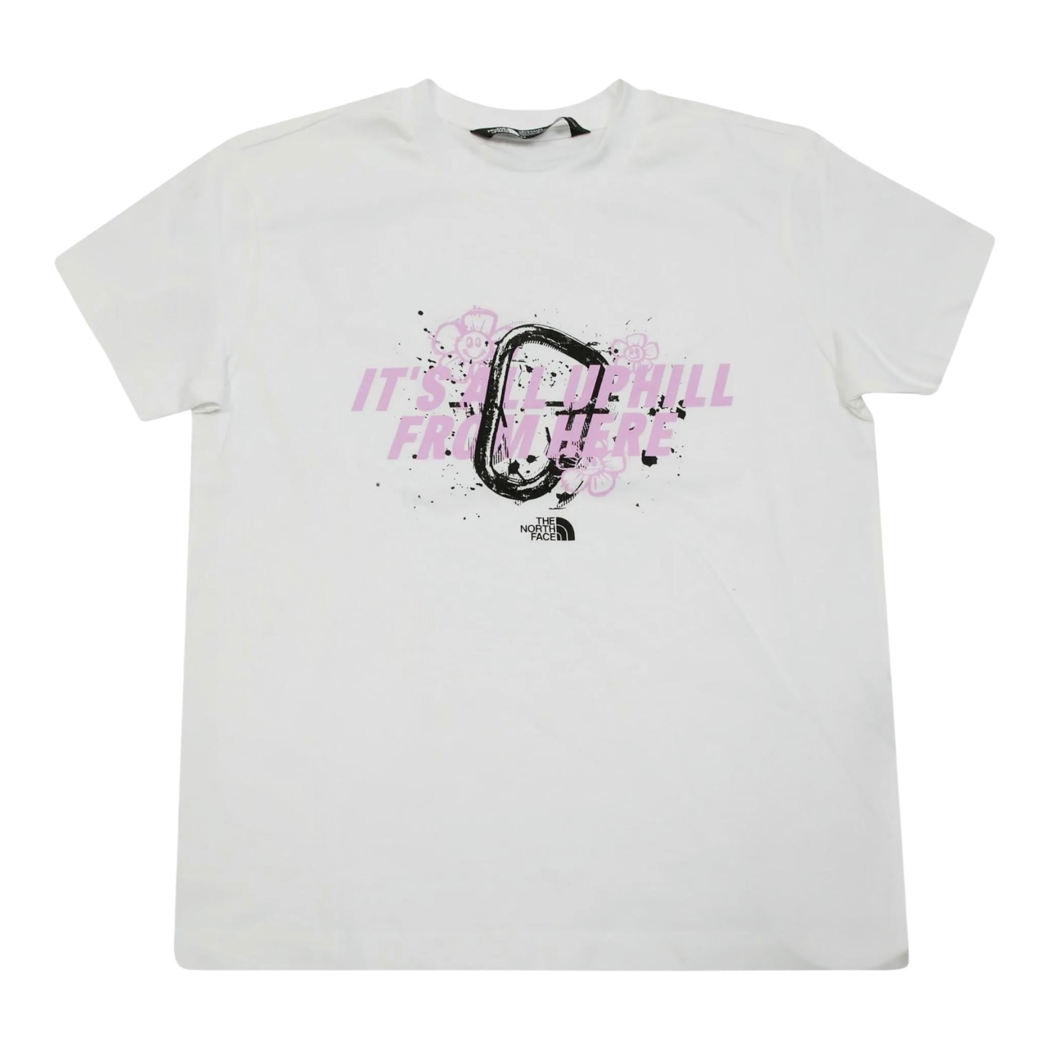 The North Face T-Shirt Girocollo Tinta Unita con Stampa per Bambina NF0A8AXFFN41XS BIANCO THE NORTH FACE 