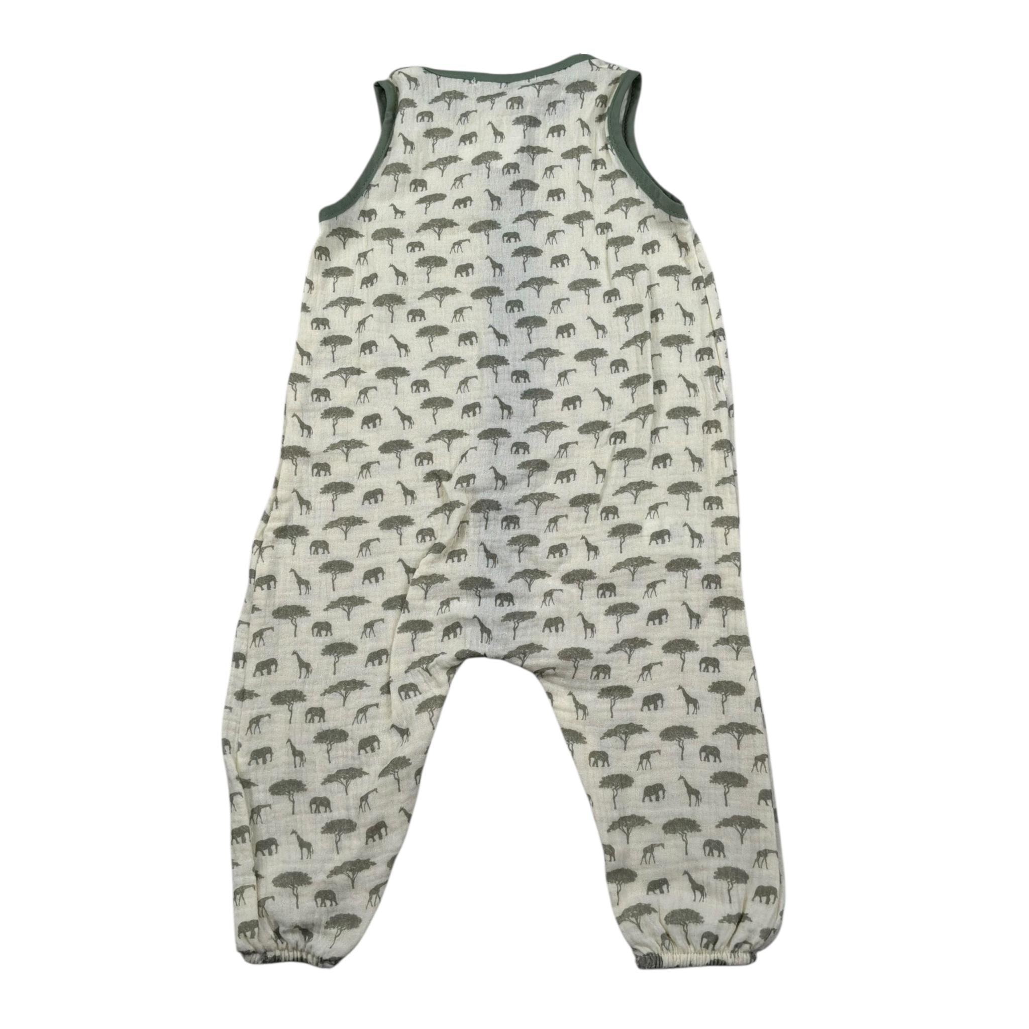 Calamaro Tutina Giromanica Tinta Unita con Stampe per Neonato 32366 PANNA CALAMARO 